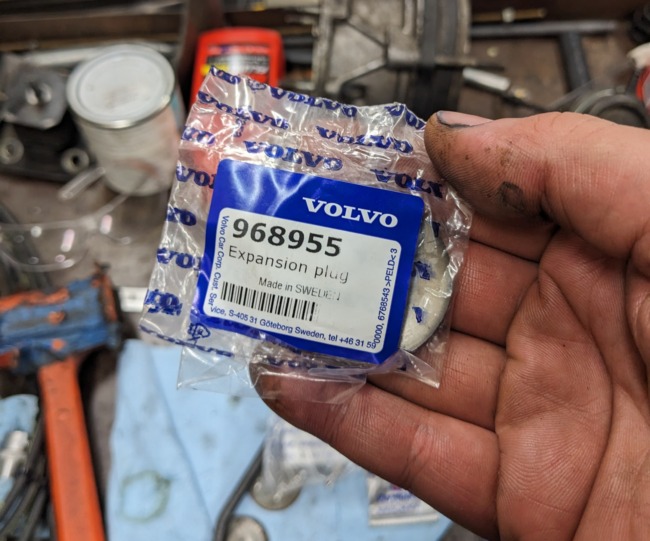 Volvo B230 expansion freeze plug part 968955