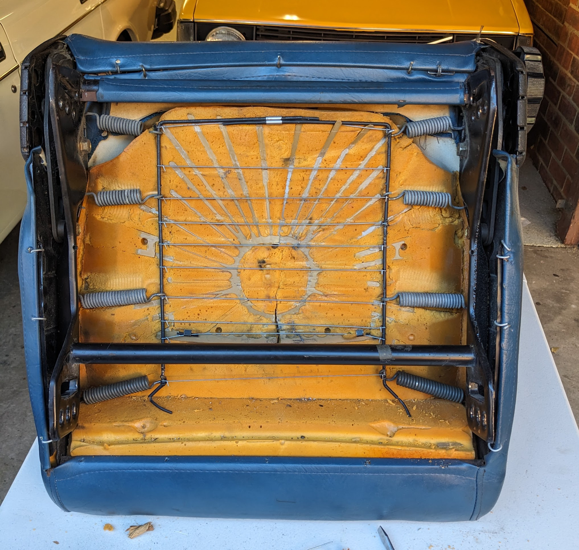 Volvo 240 driver's seat underside